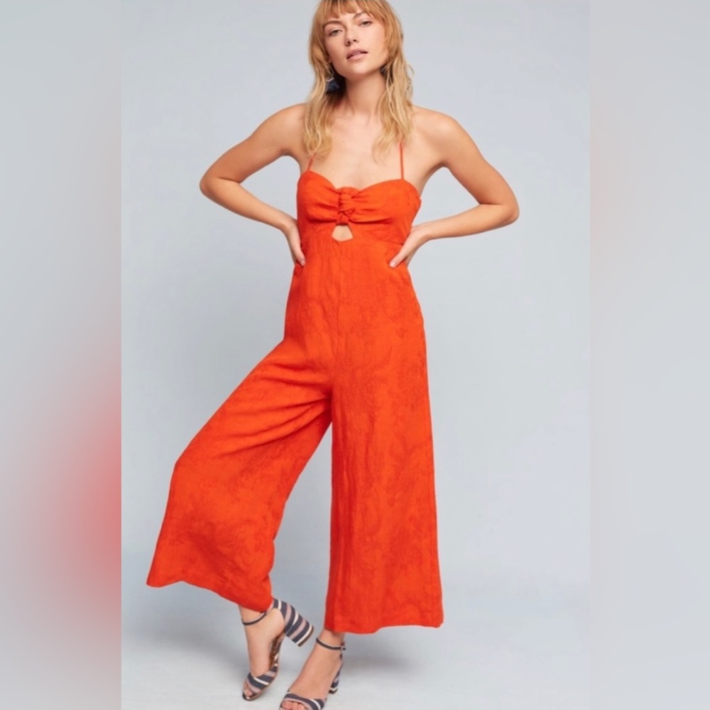 Elevenses Bright Orange Wide Leg Jumpsuit (6)